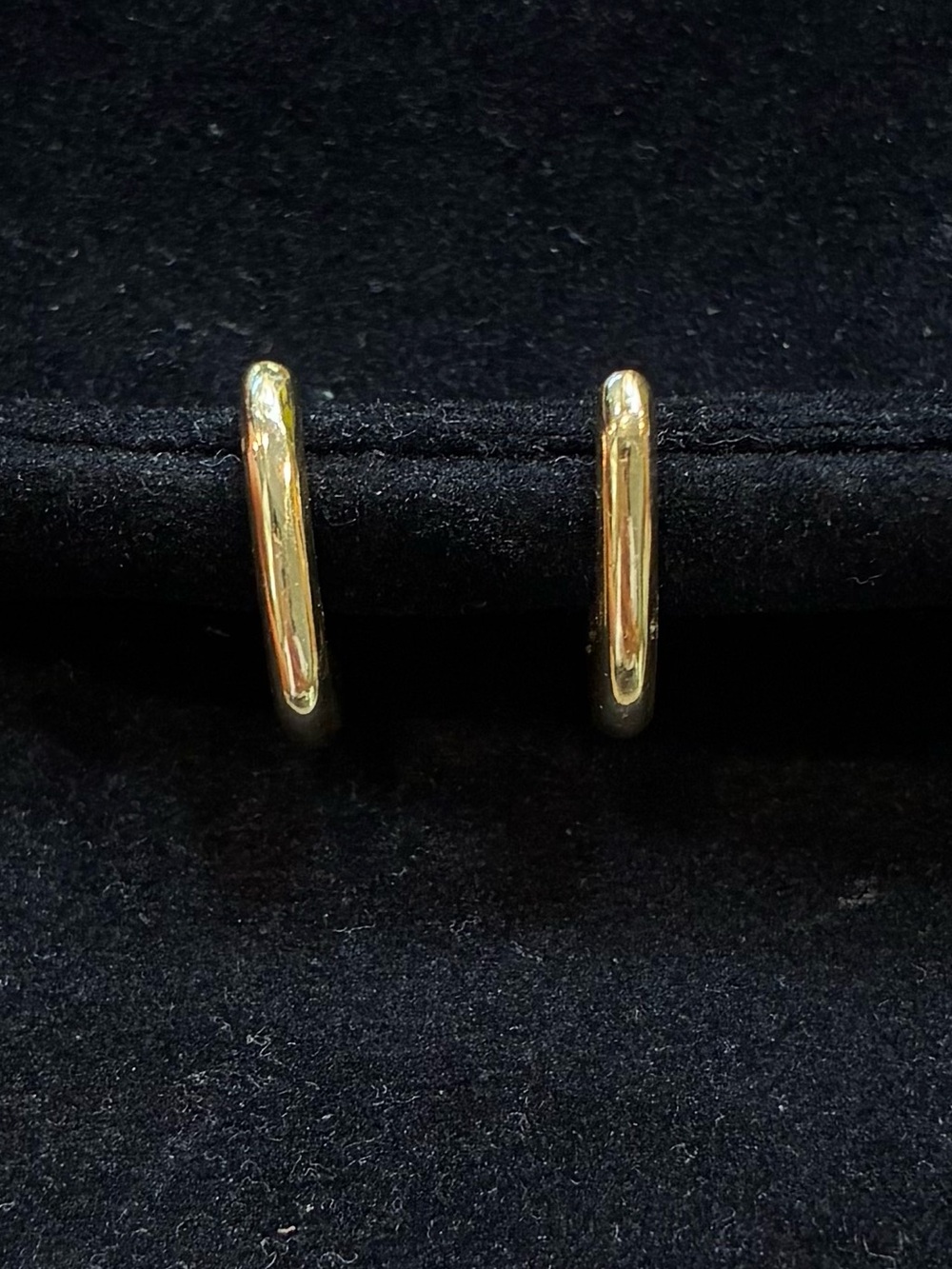 Gold Rectangle Huggie Hoop Earrings